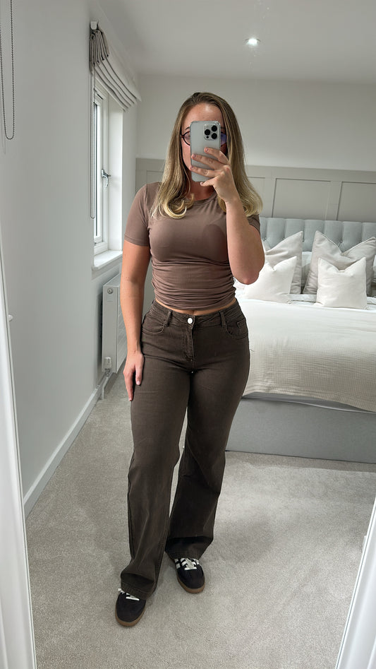 Chocolate brown super stretch jeans