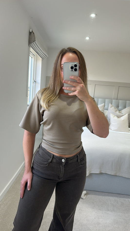 Mocha cinched waist T-shirt