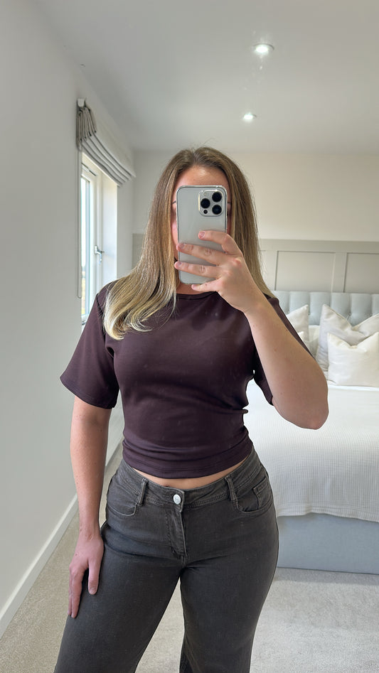 Chocolate cinched waist T-shirt