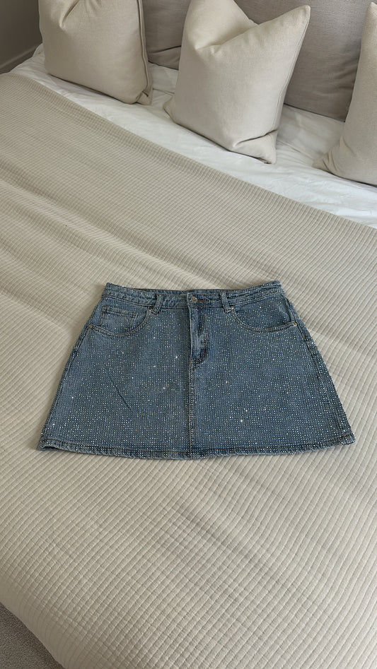 Diamond denim skirt LAUNCHING 6PM