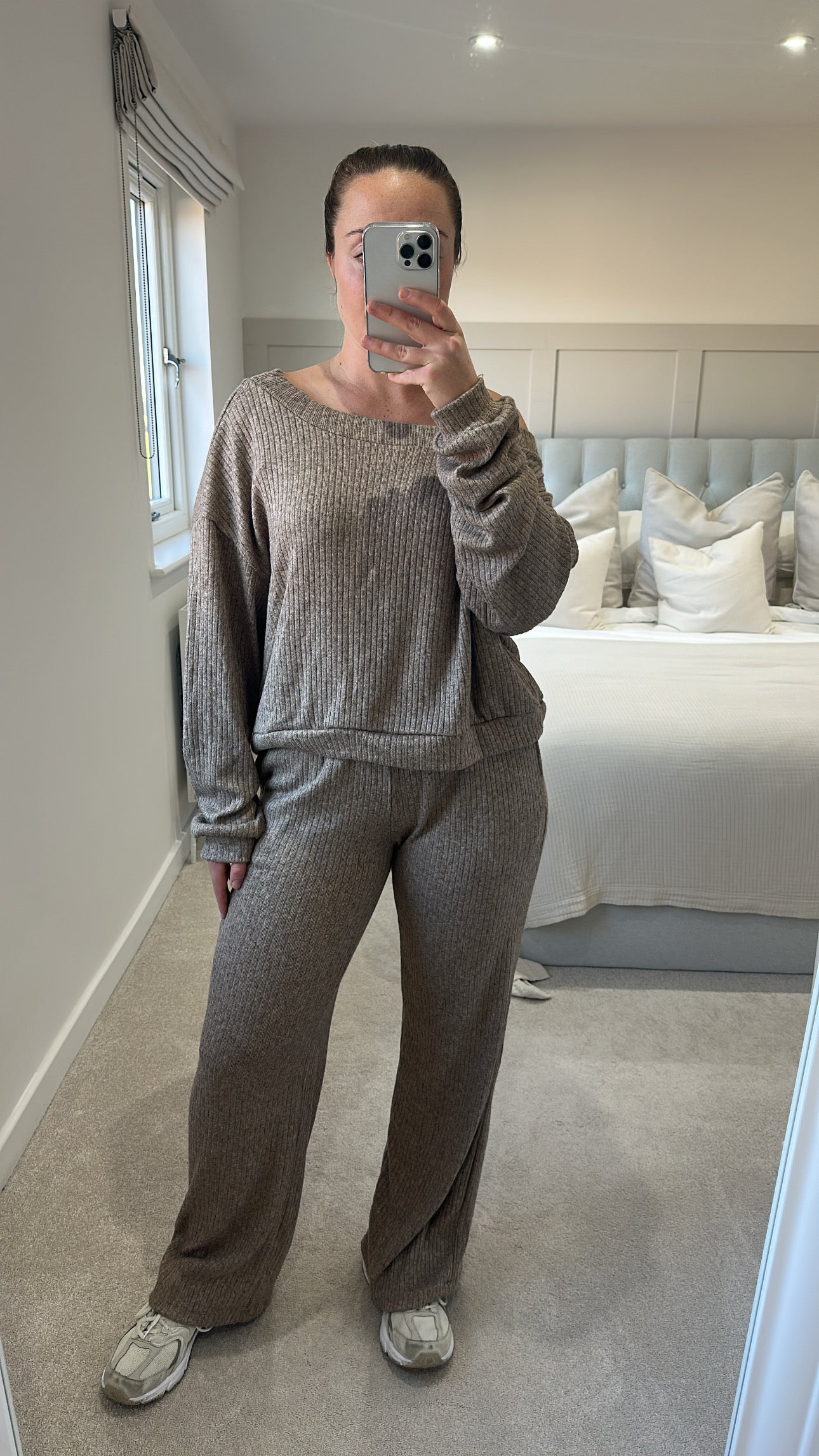 Mocha off the shoulder loungeset