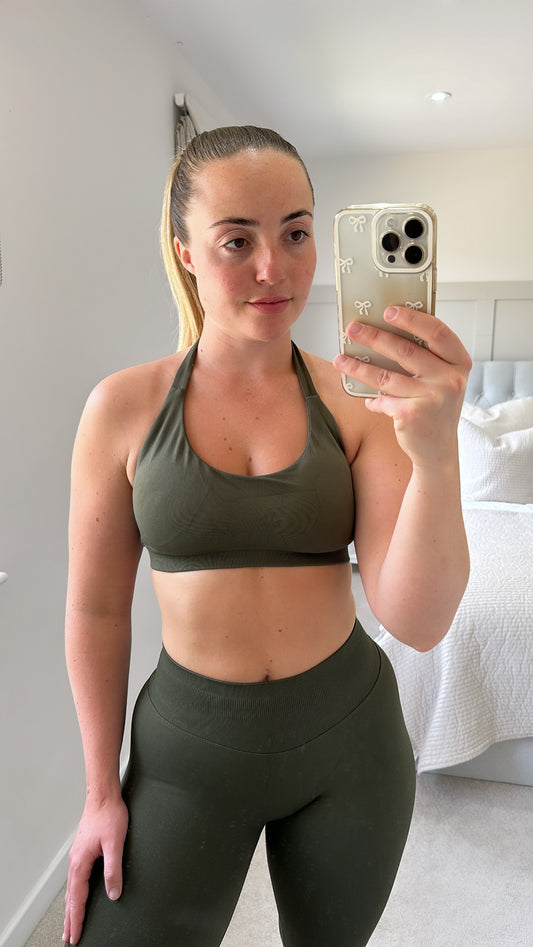 Khaki sports bra