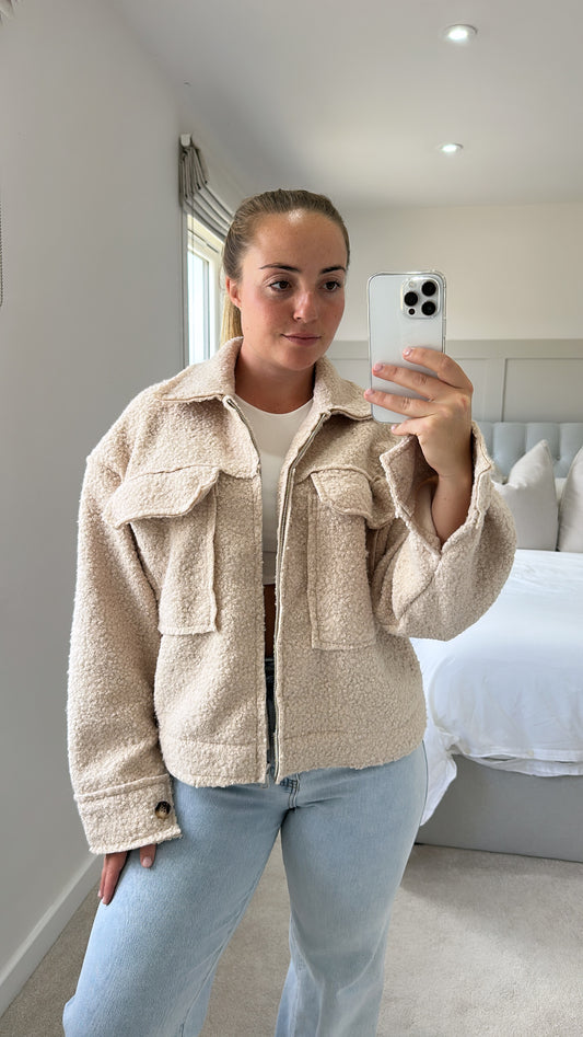 Beige teddy jacket