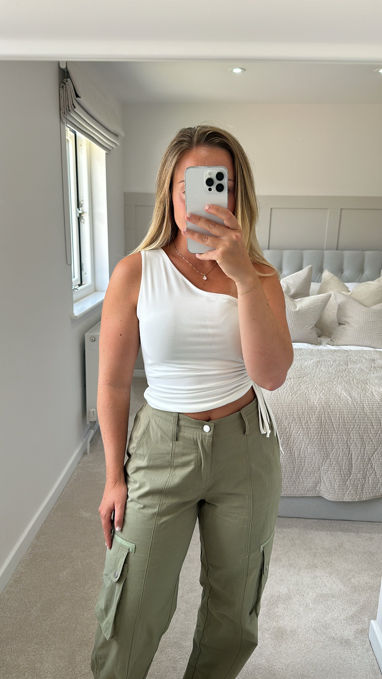 Khaki cargo trousers