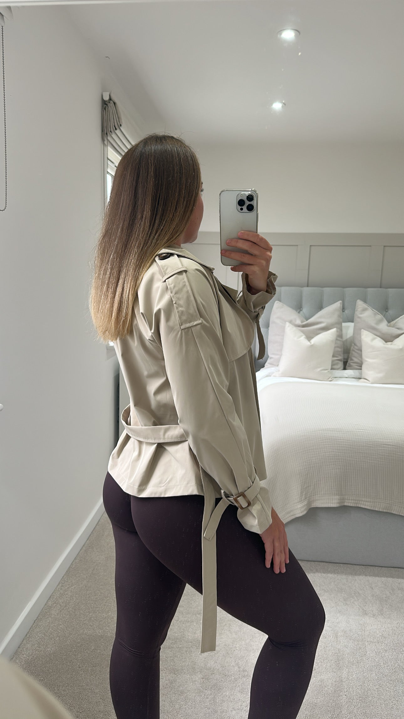 Beige trench jacket