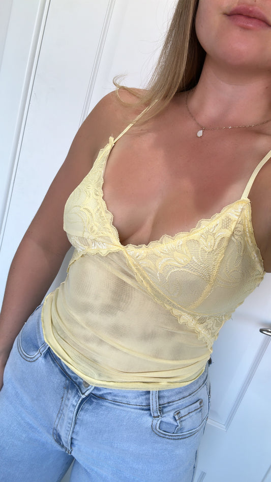 Yellow lace top