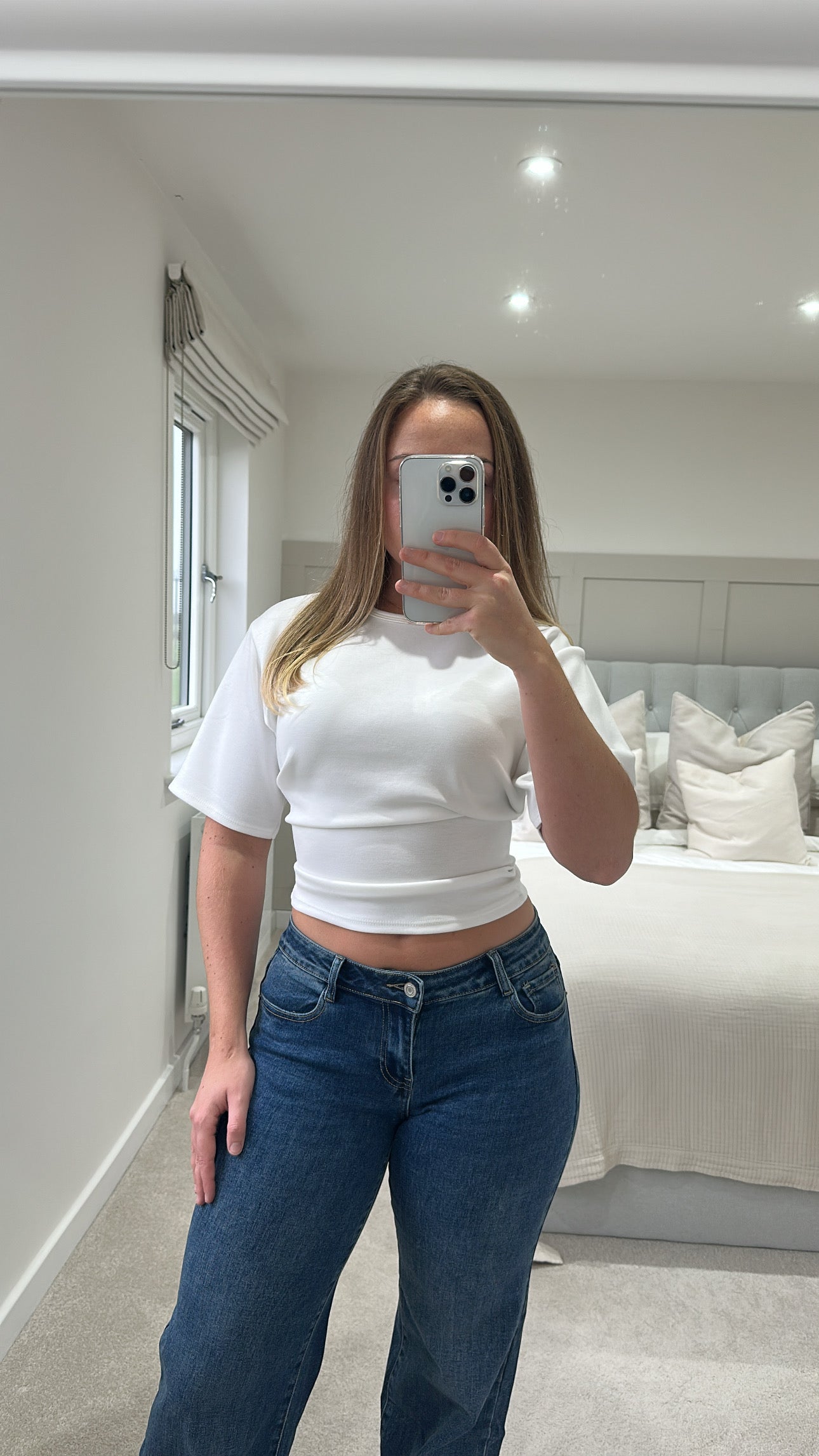 Blue super stretch low waisted jeans