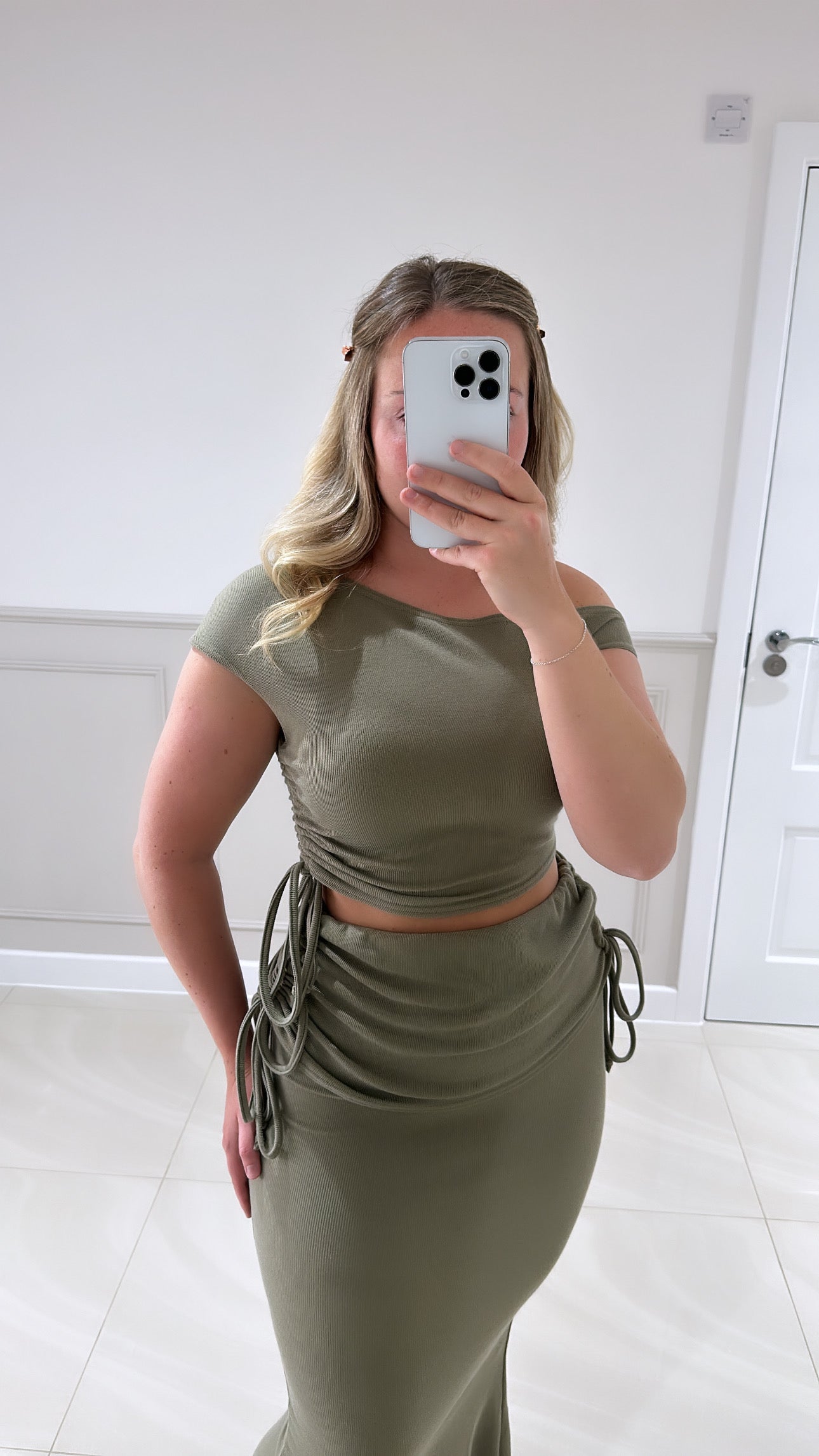 Khaki skirt set