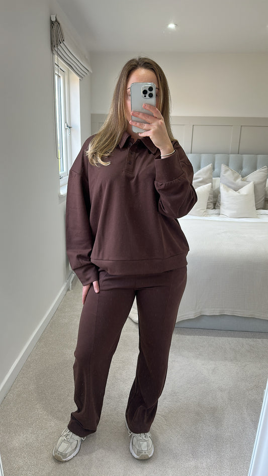 Brown rugby tracksuit