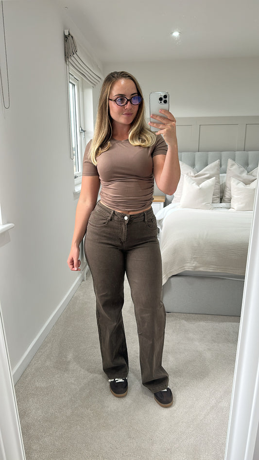 Chocolate brown super stretch jeans