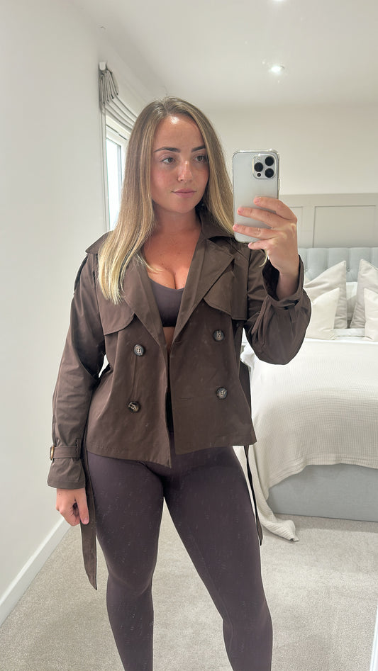 Brown trench jacket