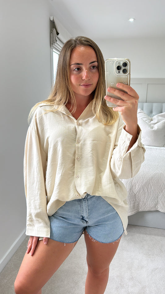 Beige oversized shirt