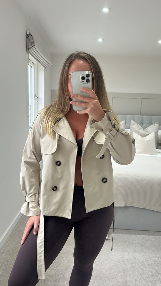 Beige trench jacket