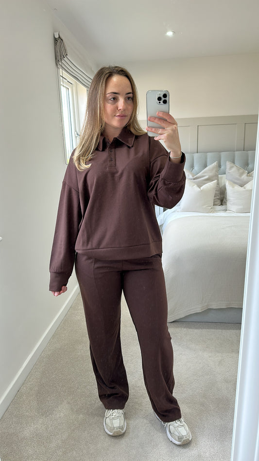 Brown rugby tracksuit