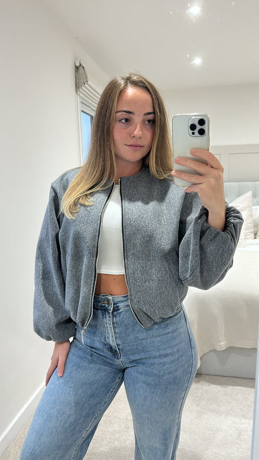 Grey bomber jacket