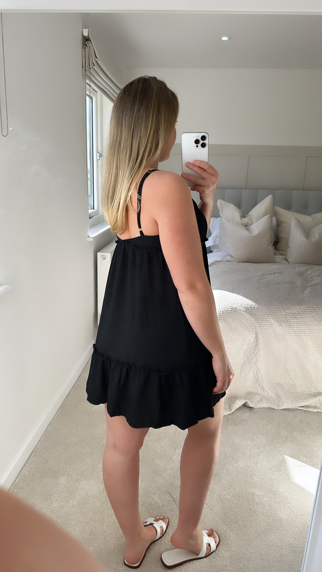 Black cheesecloth summer dress