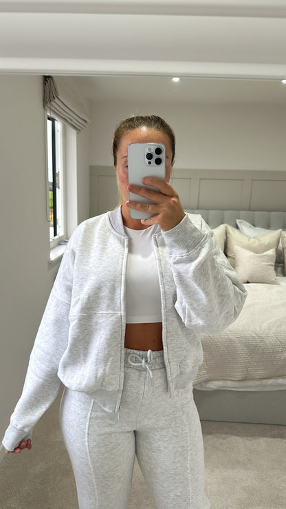 Light grey bomber jacket tracksuit