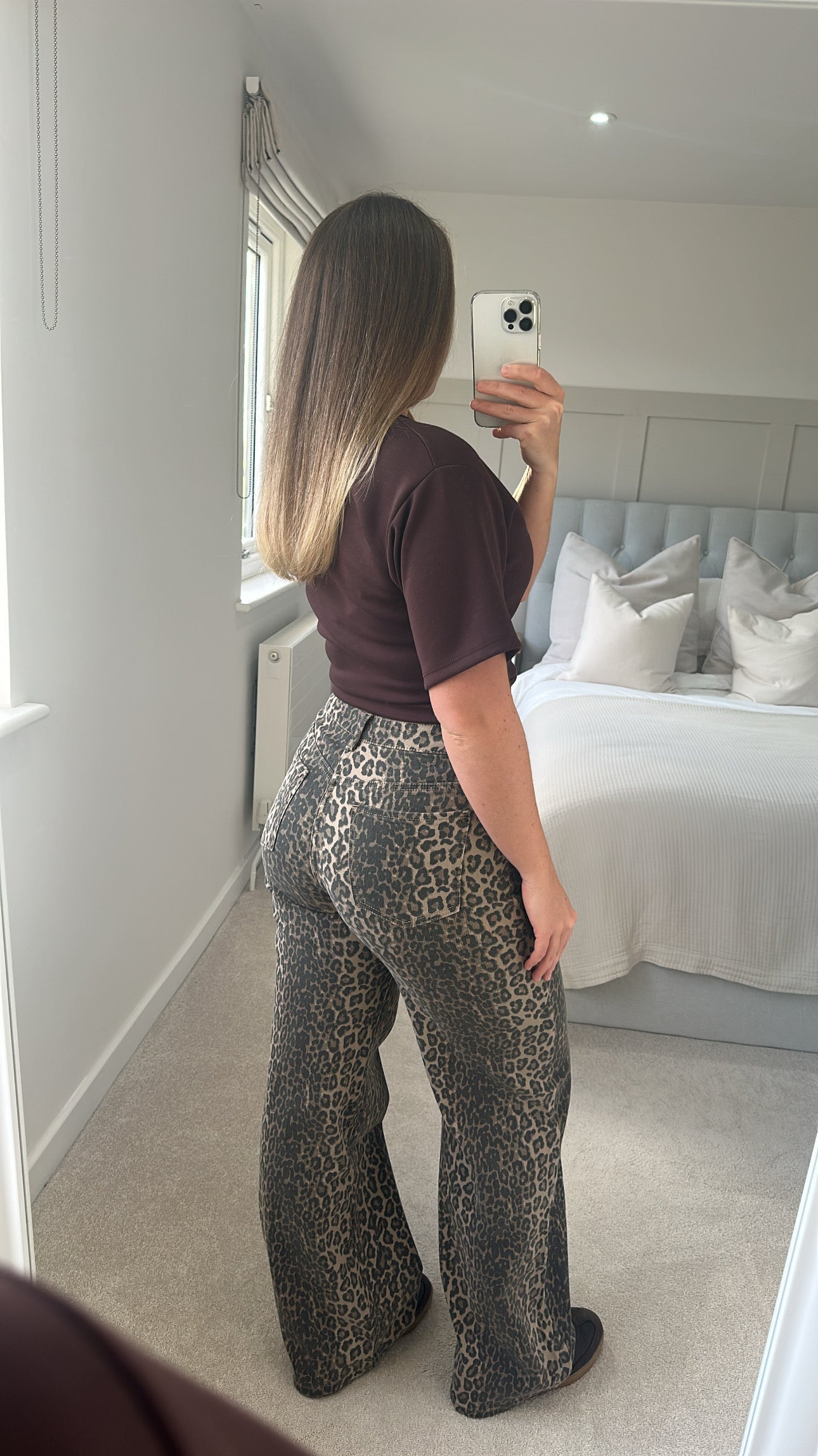 Leopard print super stretch jeans