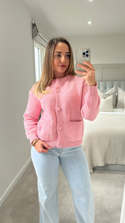 Pink button cardigan