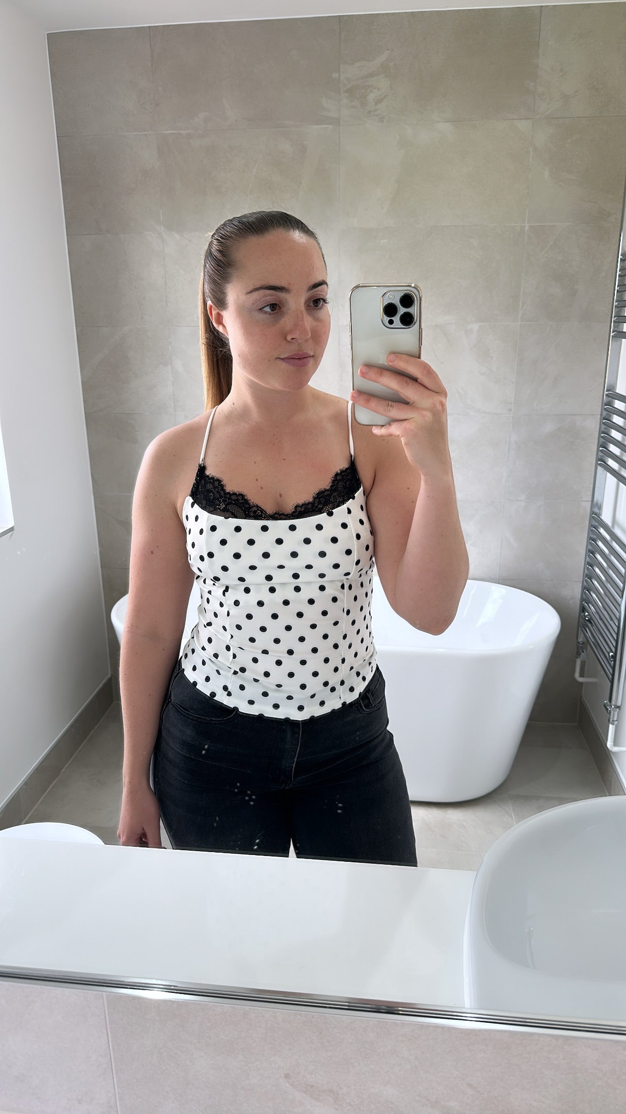 Polkadot Lace Top