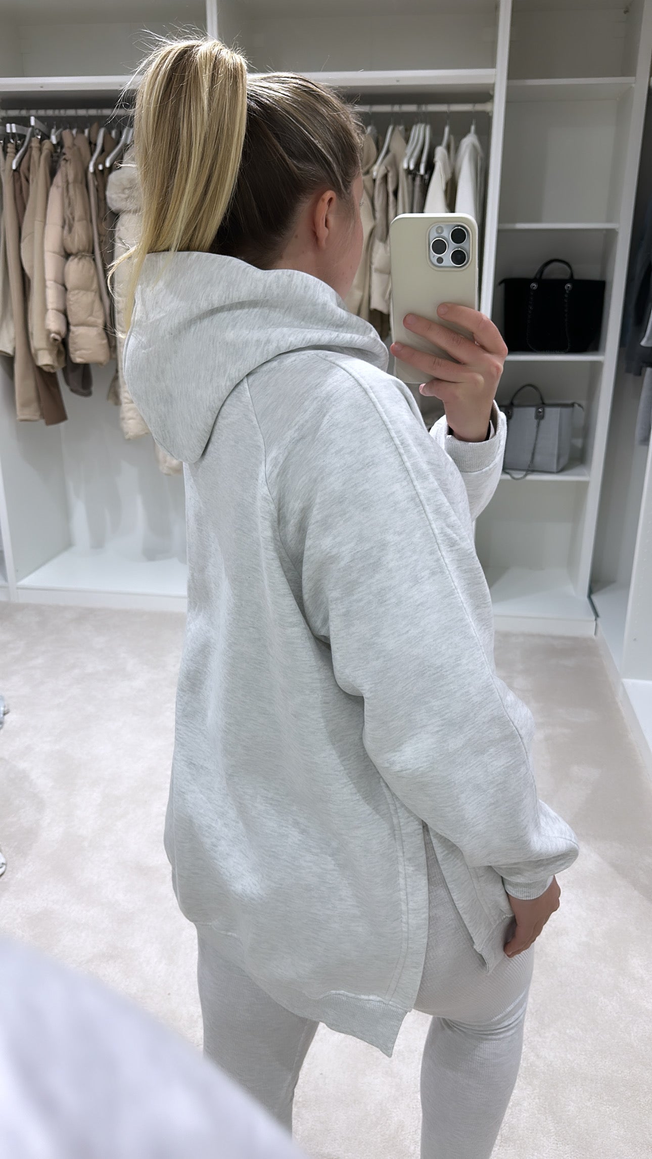 Light grey oversized hoodie and matching leggings set