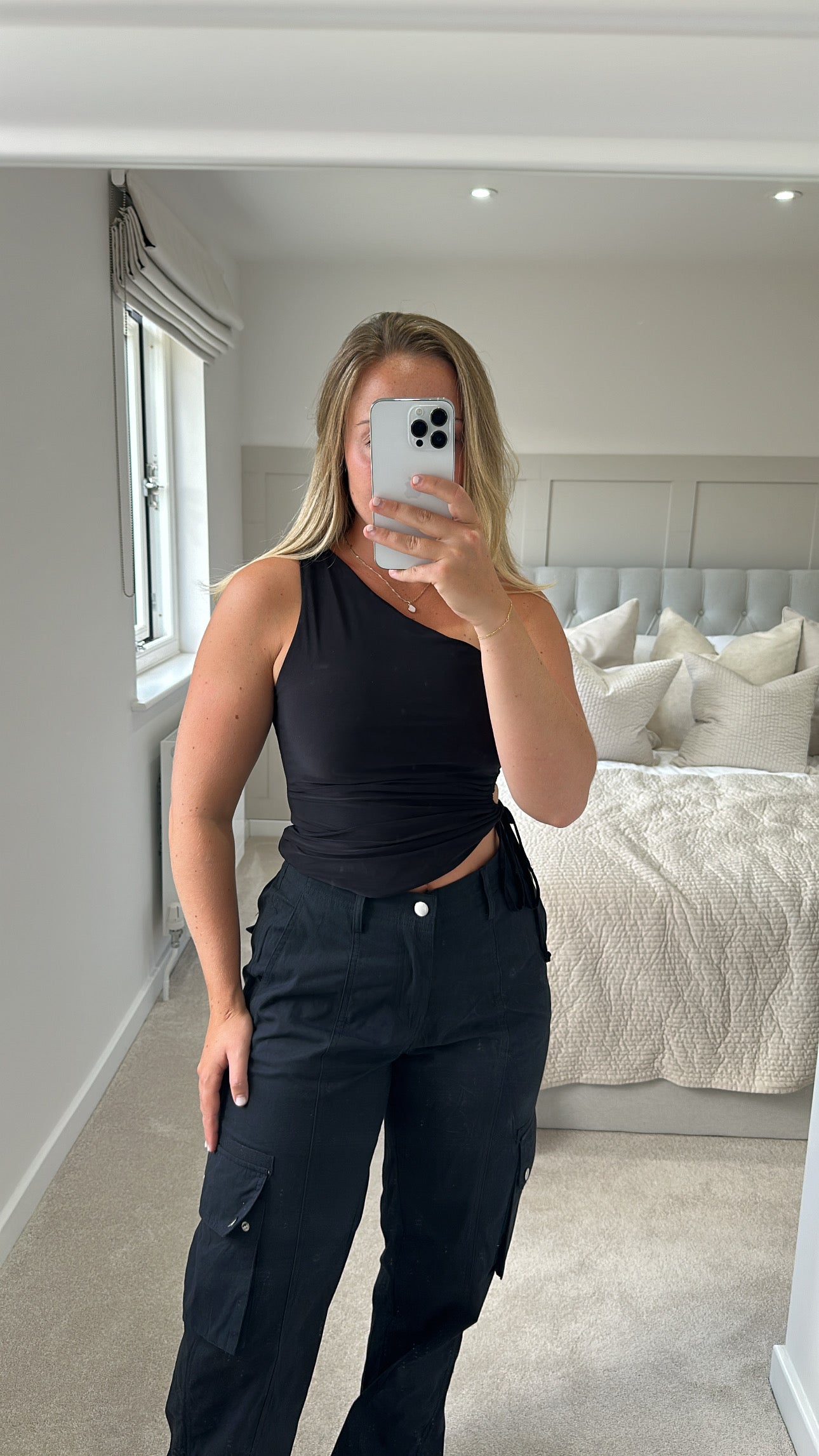 Black cargo trousers