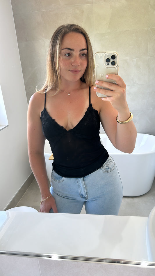 Black lace top