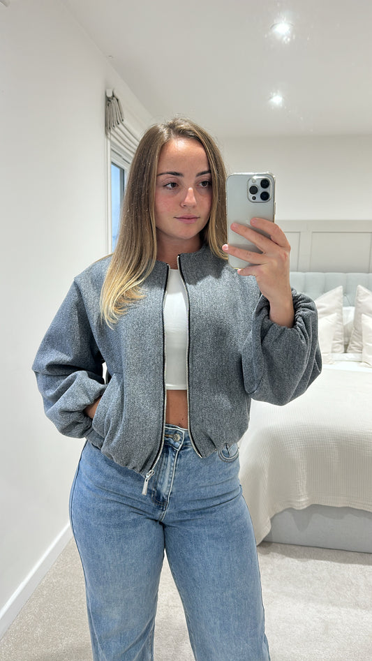 Grey bomber jacket