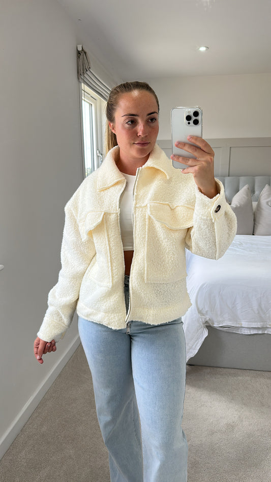 Cream teddy jacket
