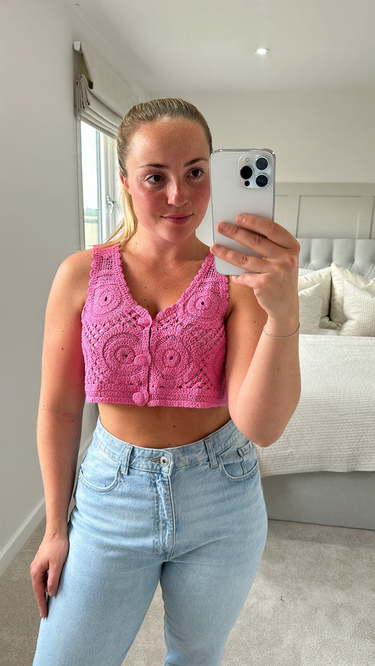 Pink crochet top