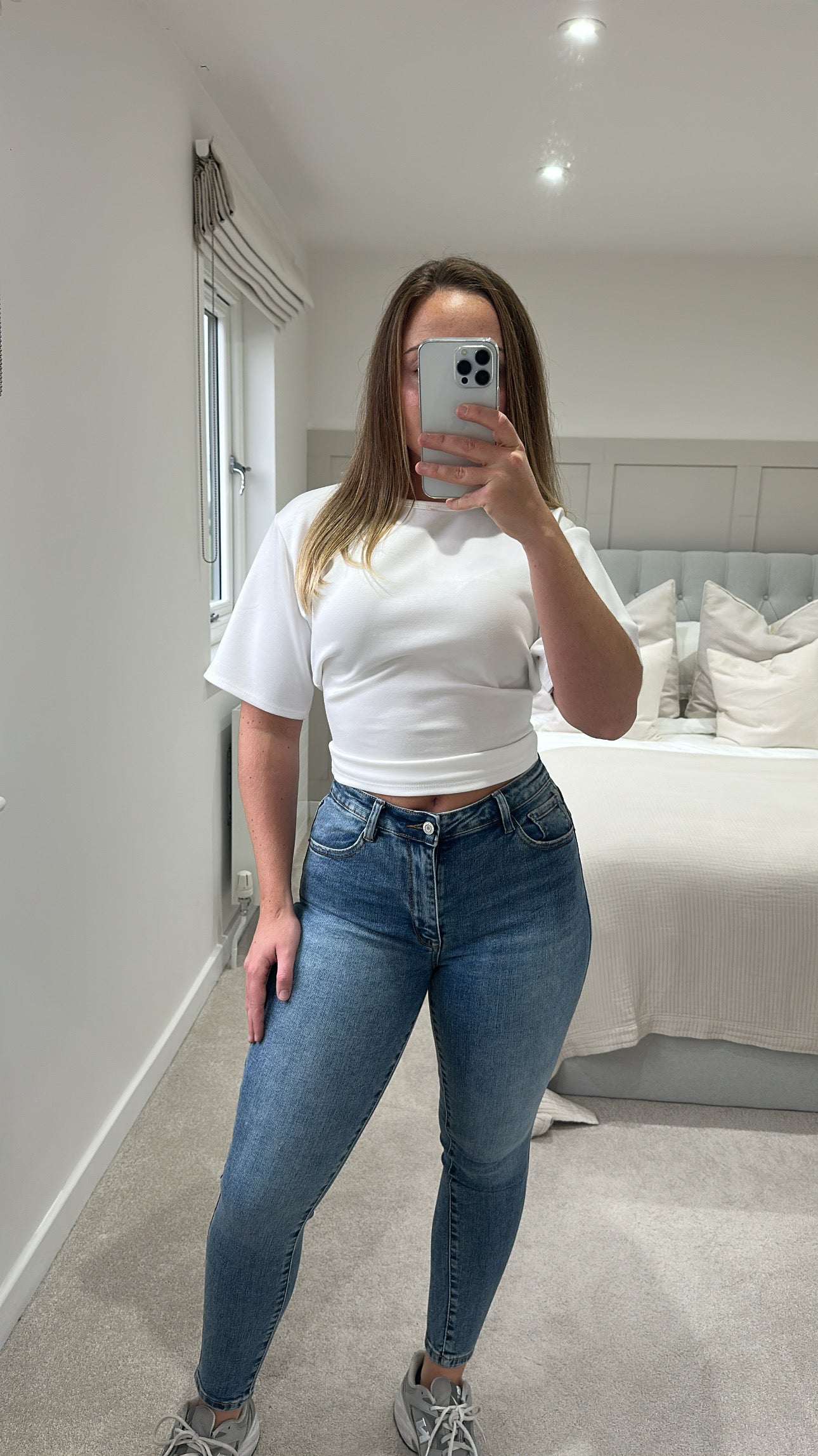 Blue super stretch skinny jeans