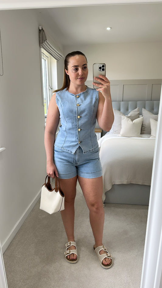 Denim Short Set