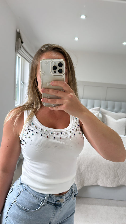 White diamond vest