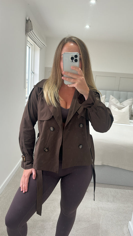 Brown trench jacket