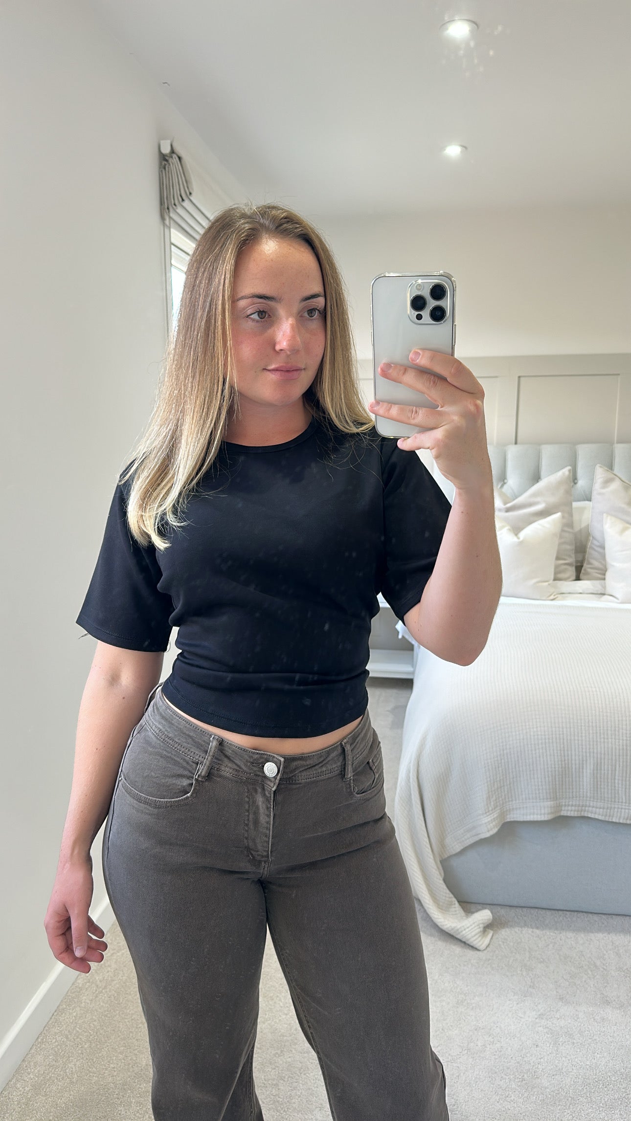 Black cinched waist T-shirt