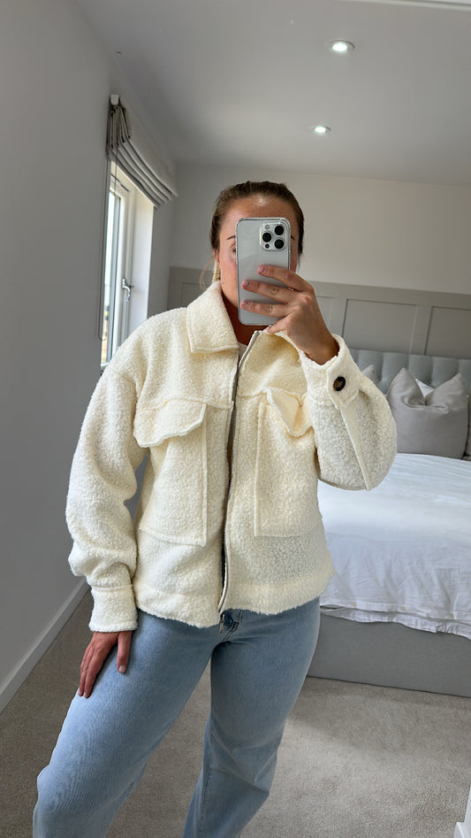 Cream teddy jacket