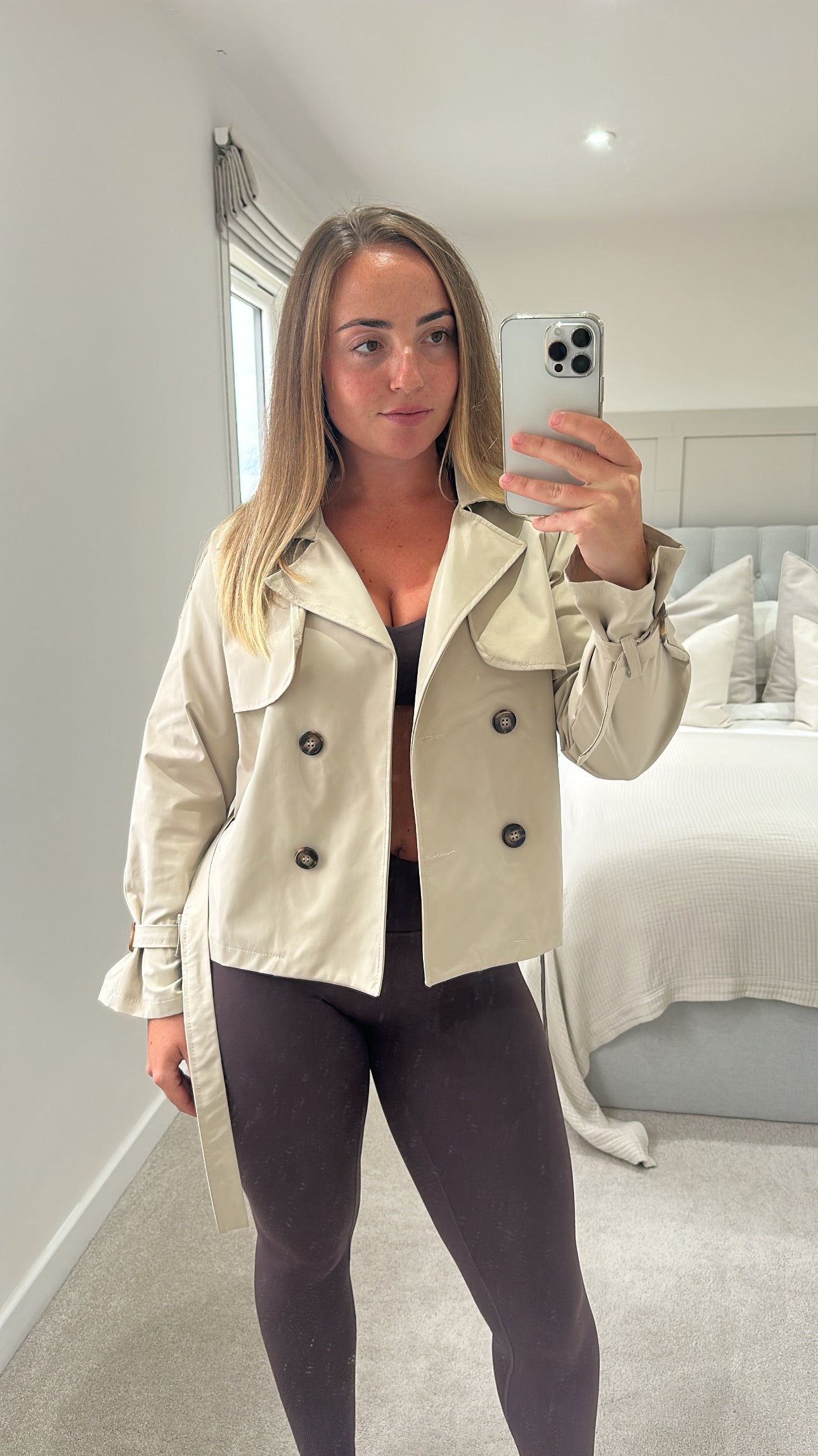 Beige trench jacket