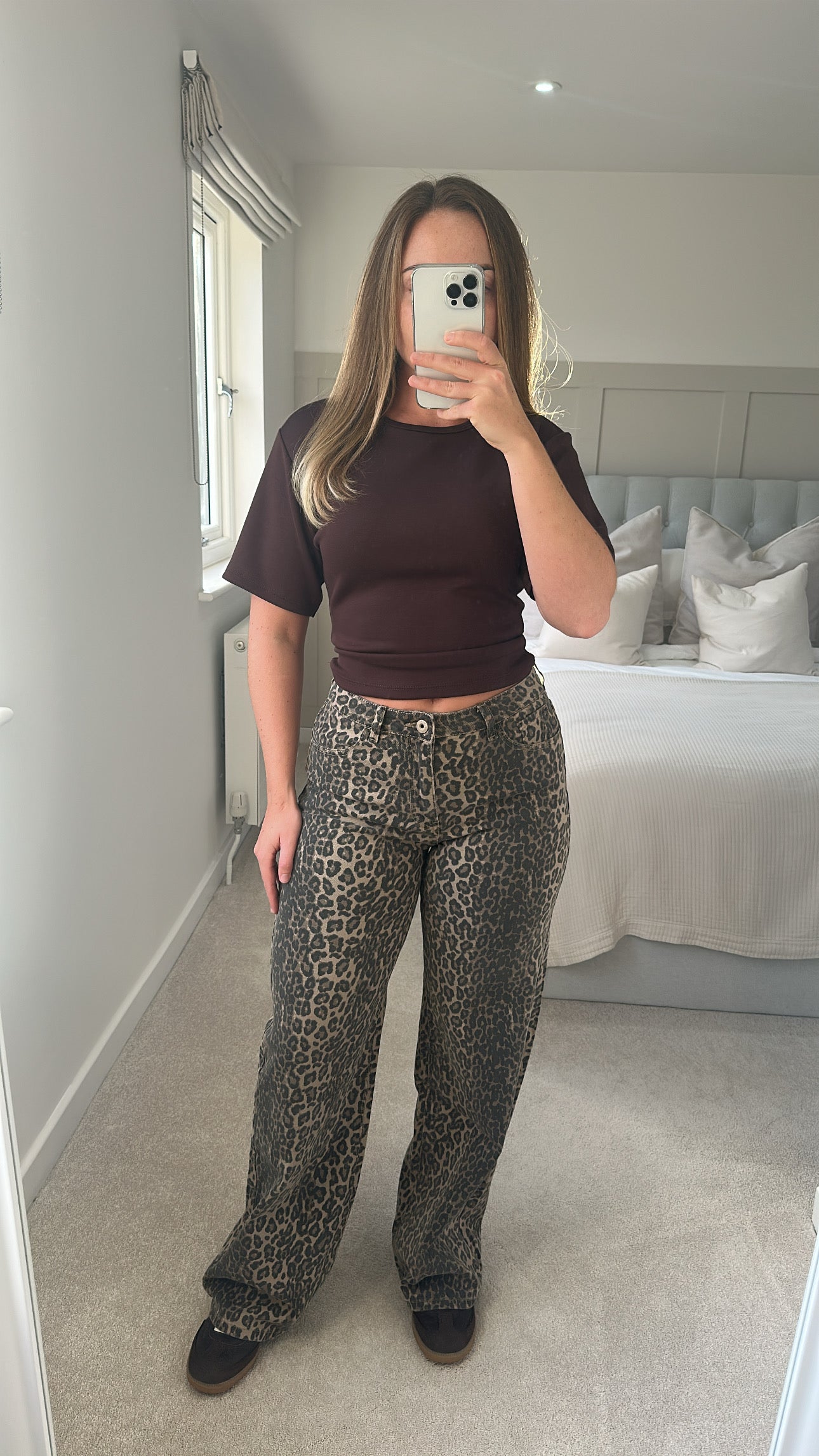 Leopard print super stretch jeans