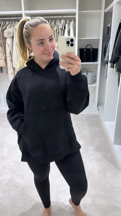Black oversized hoodie and matching leggings set