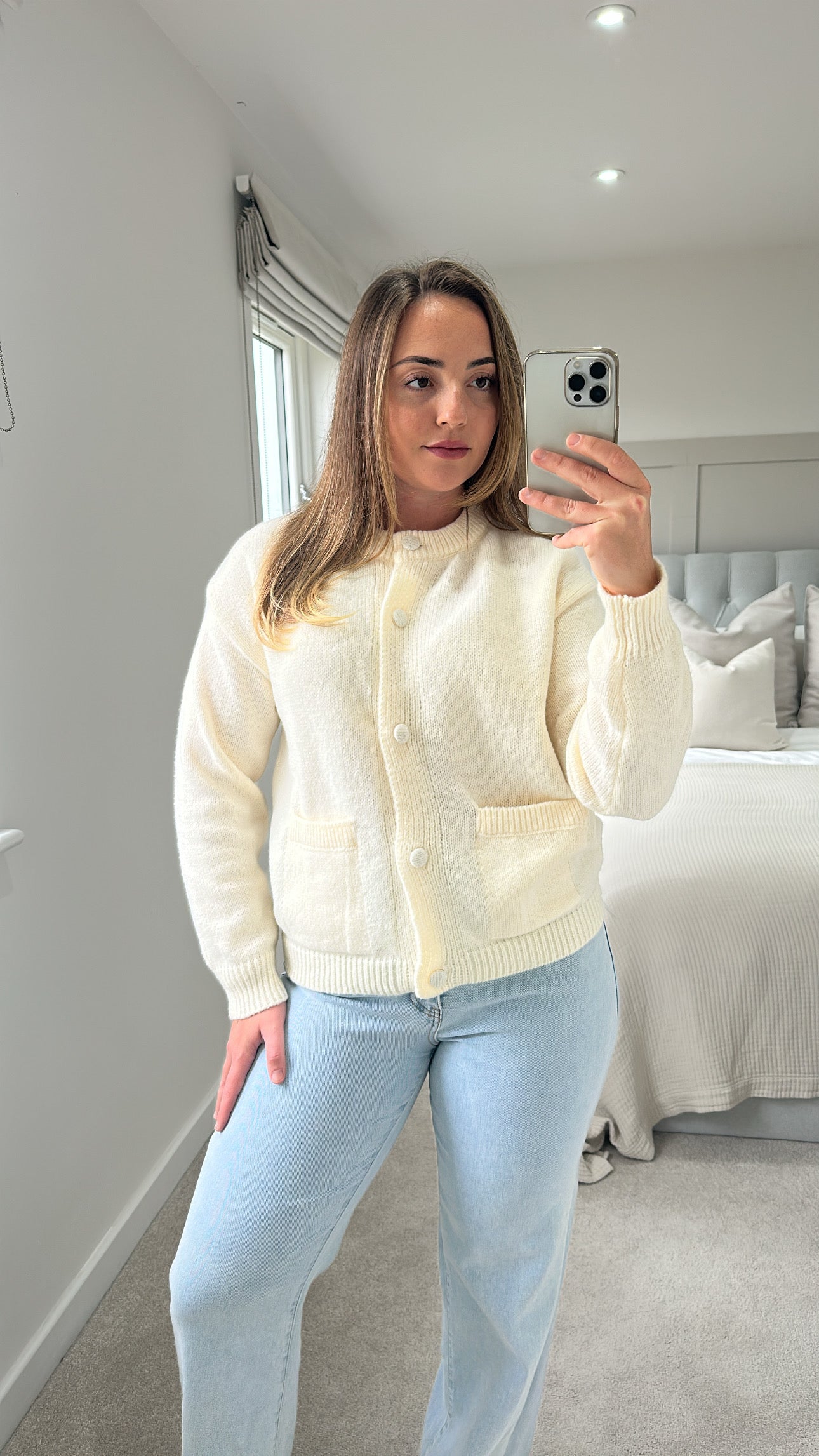 Cream button cardigan