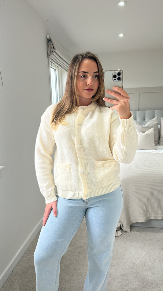 Cream button cardigan