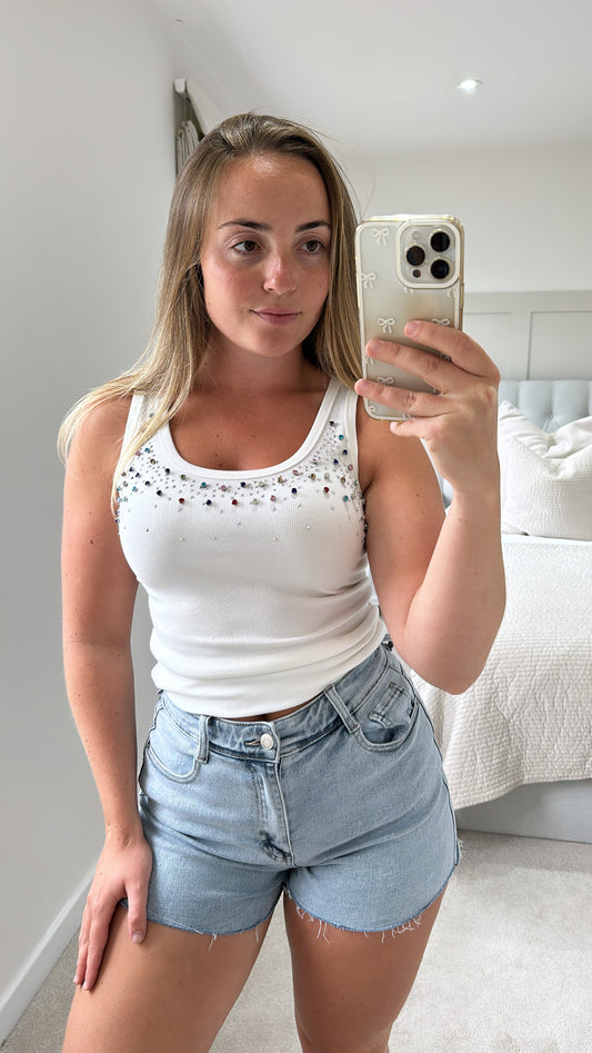 White diamond vest