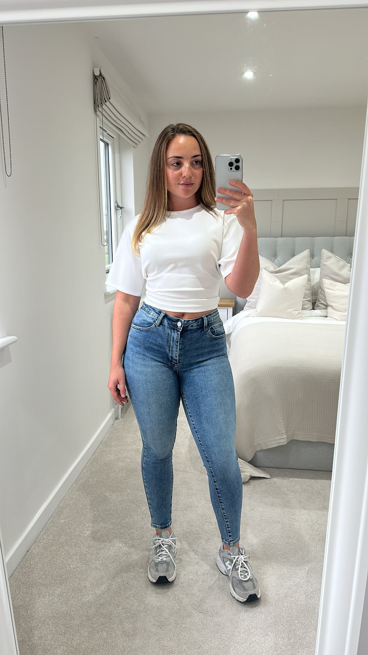 Blue super stretch skinny jeans