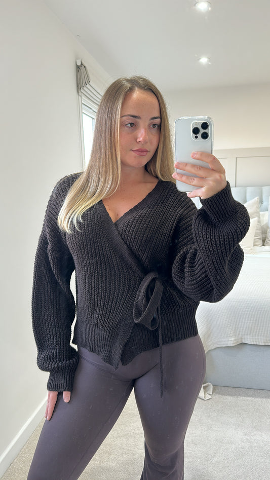 Brown wrap cardigan