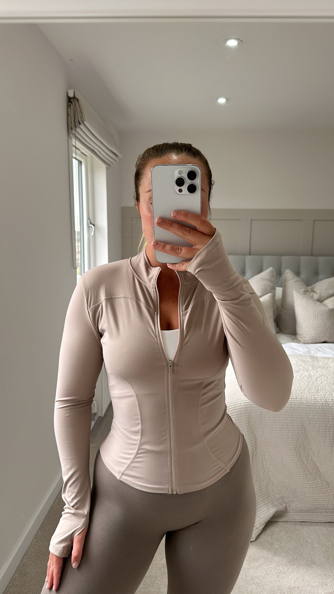 Mocha smooth and sculpt zip up jacket