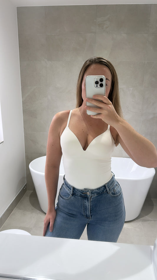 White push up sculpting bodysuit