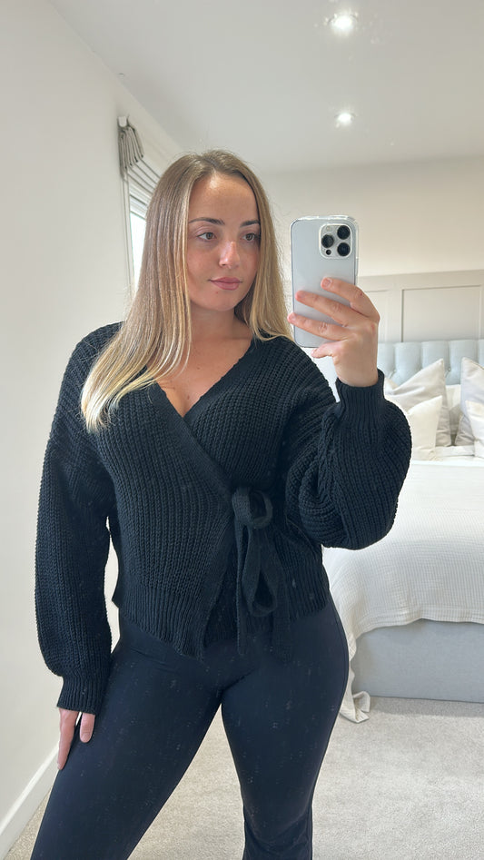 Black wrap cardigan