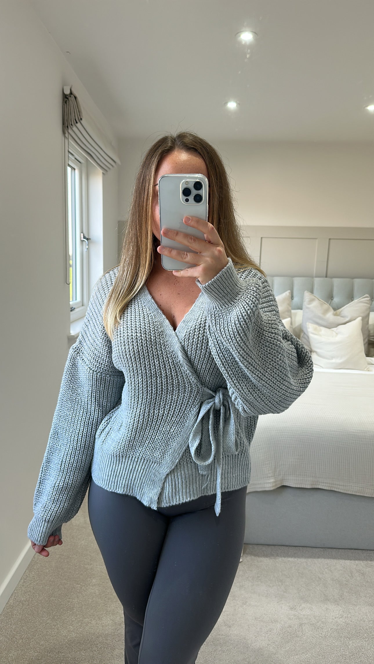 Grey wrap cardigan