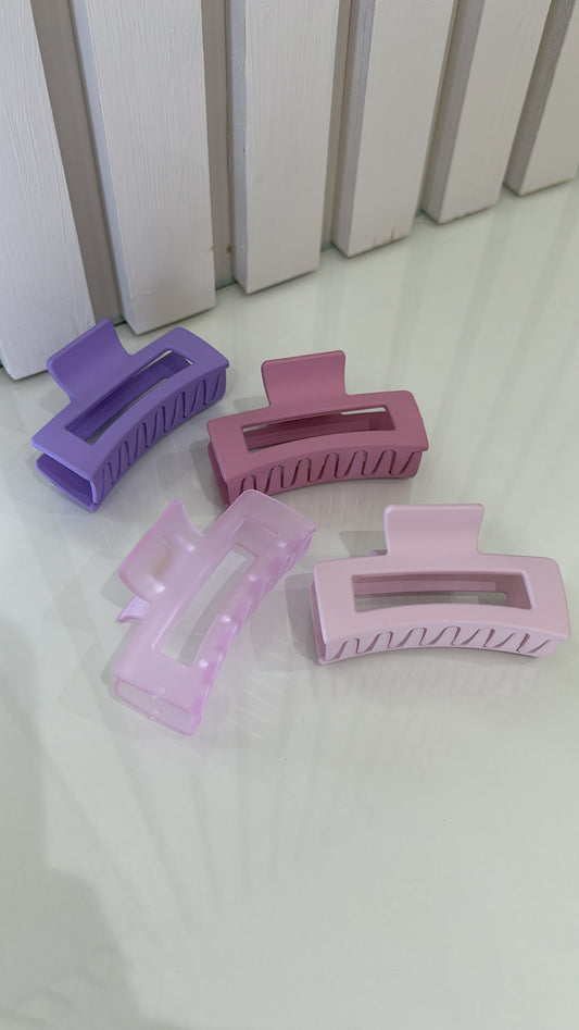 Purple claw clip set