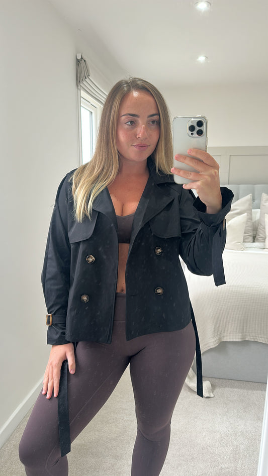 Black trench jacket